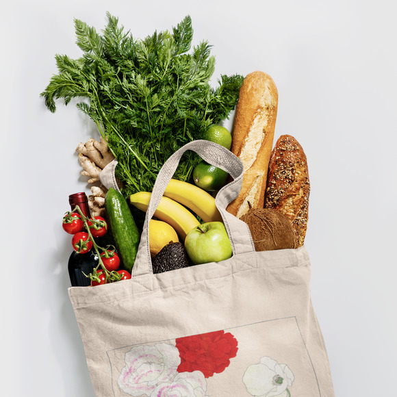 Japanese Vintage Poppy Flower Tote Bag - Picture 5 of 5